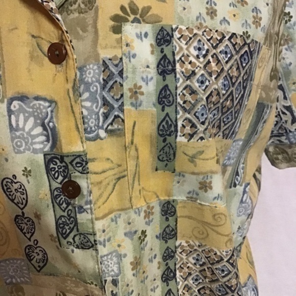 Vintage 90s patchwork print shirt - Picture 4 of 10